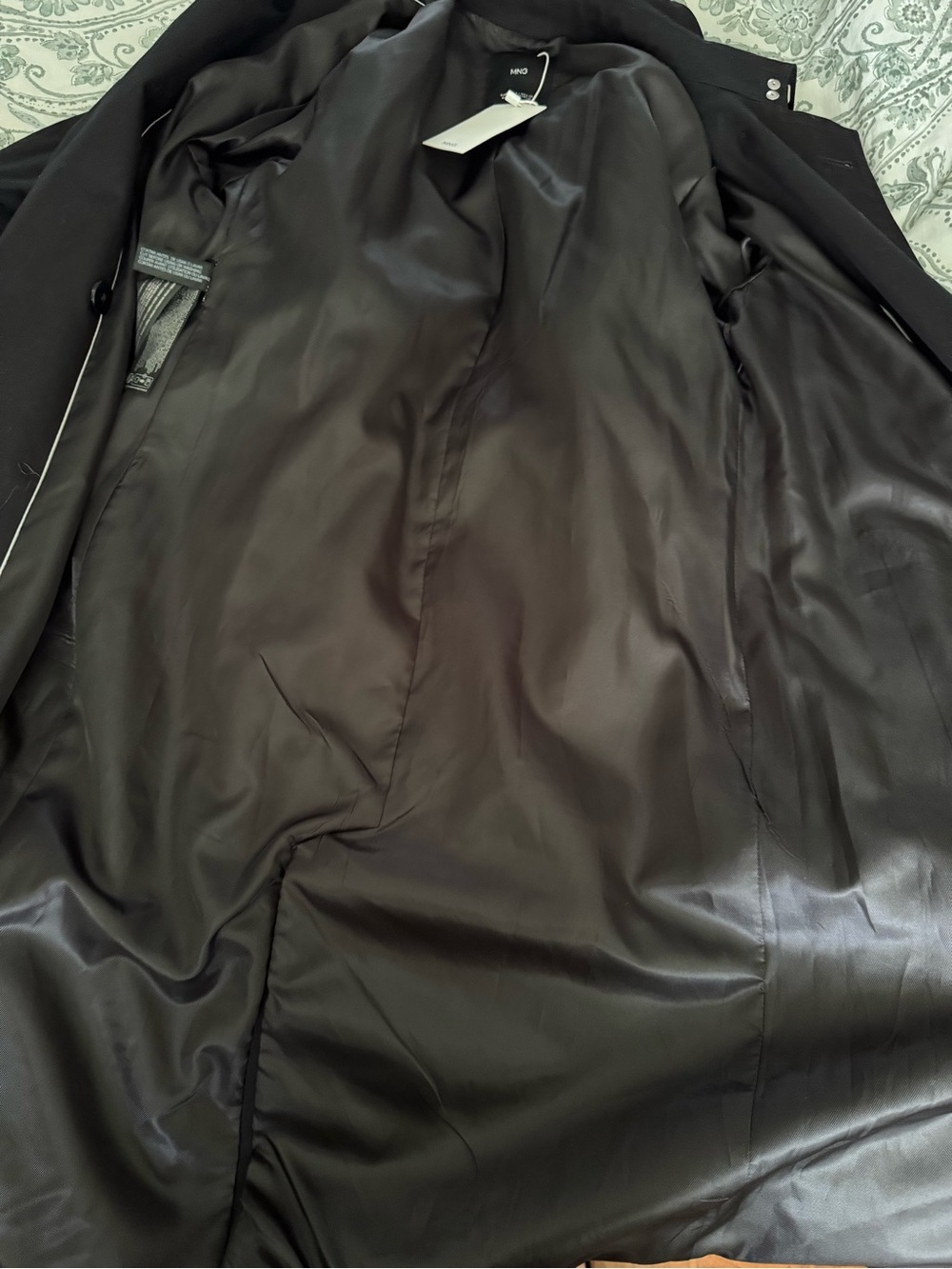Mango Black Belted Trench Coat Small BNWT - Picture 9 of 12